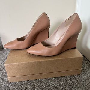Nude wedge heels